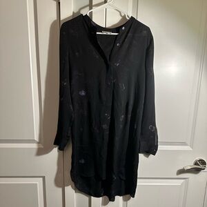 Wilfred Black & Purple Floral Pattern Long Sleeve Tunic